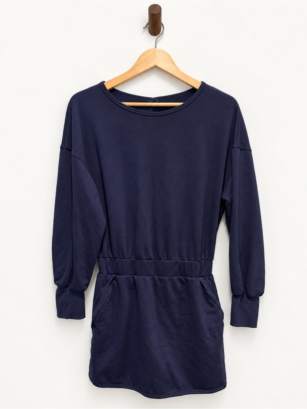 FisoeW Navy Backless Athletic Dress Built-In Shorts Size S